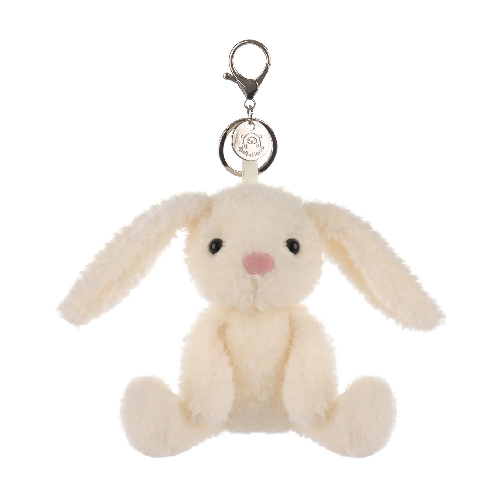 

Apricot Lamb Cream Velvet Bunny Cute Soft Keychain Plush Perfect for Boys and Fits Kids Backpacks and 12cm Toy, Girls, Purses, кремовый