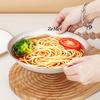 Pure Titanium Circular Dinner Plate,Silver Heat-Resistant Home Fruit Plate 20 cm Dinner Dishes Grill Tray Tableware,Kitchenware