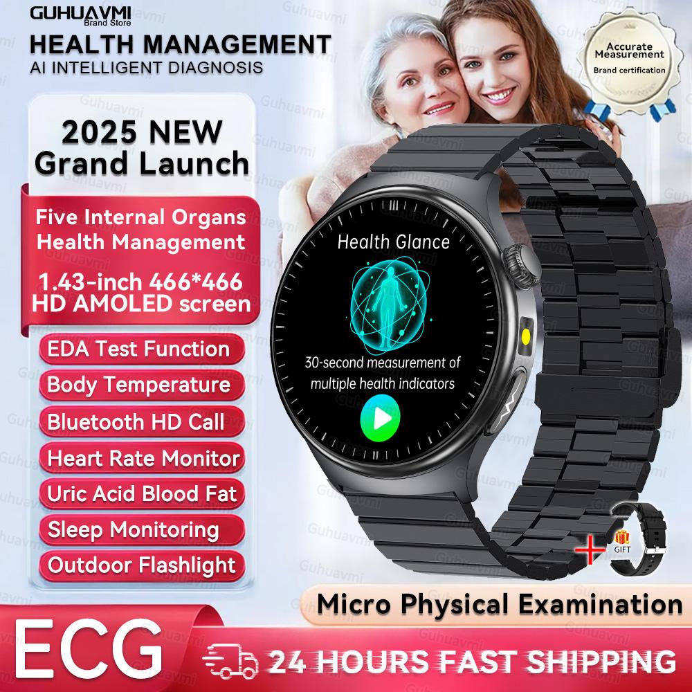 Gesundheits-Smartwatches in Pflegequalität für Männer Frauen Präzise Erkennung Herzfrequenz Blutfette Harnsäure Blutdruck EKG Smart Wat