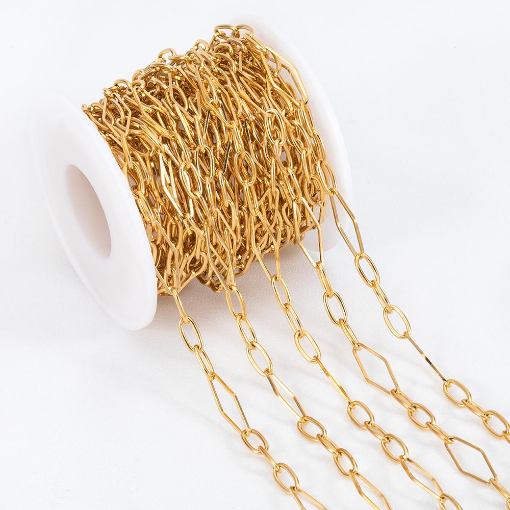 1Meter  Stainless Steel Geometry Hollow Border Chain Hip Hop Punk Gold Chain DIY Necklace Bracelet Bag Chains Material Wholesale