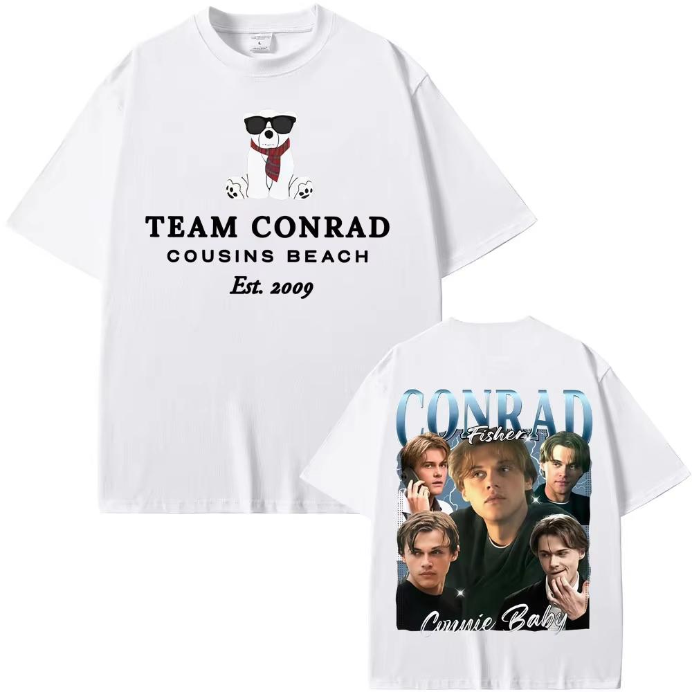Team Conrad Cousins Beach Merch Tshirt Conrad Fisher Movie Y2k Tee Shirt 2026 Men Women Harajuku High Quality Shortsleeved Top