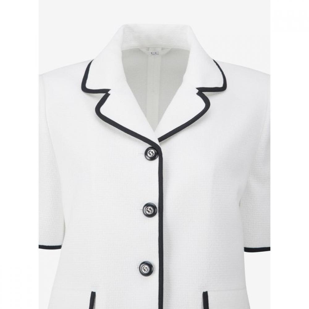 Cc Collect Half Sleeve Color Trim Crop Jacket C252msf037