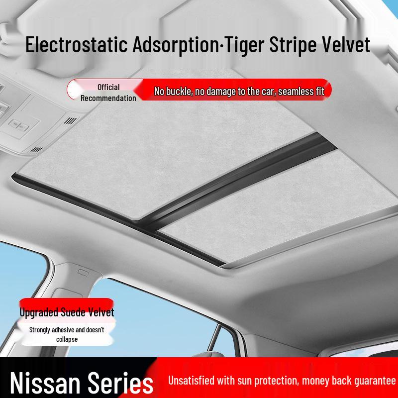 Sunshade Suede Blocker for Nissan Altima, X-Trail, Murano, Qashqai, Terra, Venucia Big V Sunroofs