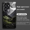 Tempered Glass Phone Case Suitable for Samsung Galaxy S26 S25 S24 S23 S22 S20 FE/Ultra/Plus Mountain Scenery, High-end Fashion