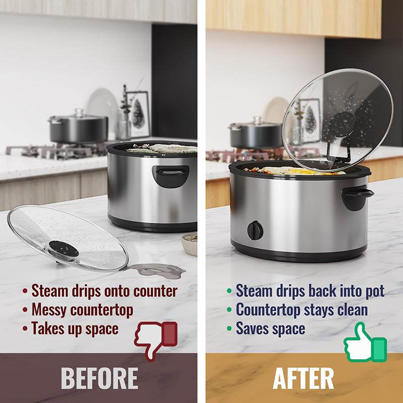 Pot Cover Rack Portable Slow Cooker Lid Holder Compact Kitchen Tableware Space Saving Storage Organizer Accessory Tool