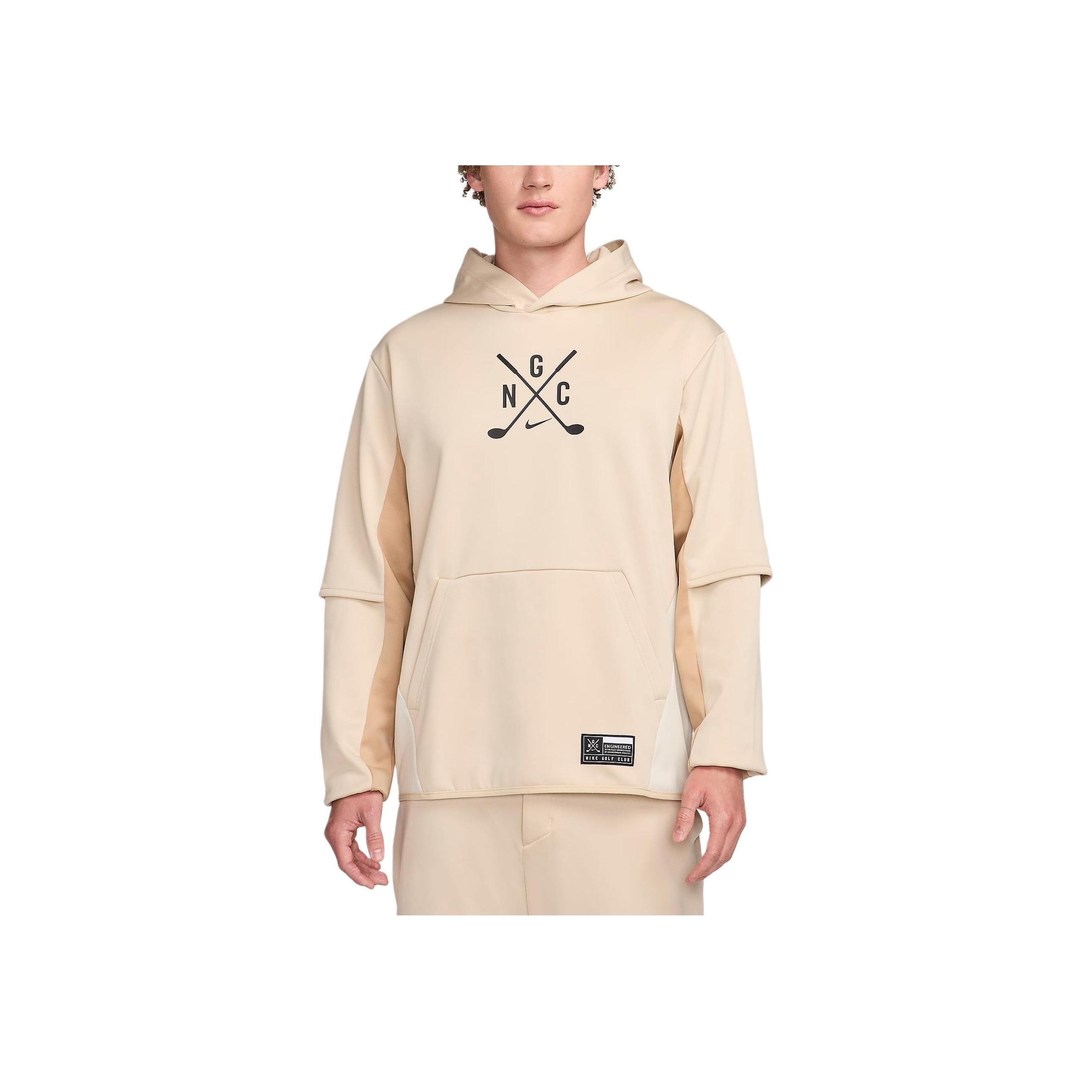 

Nike Logo Print Pattern Hooded Pullover Long Sleeve Sweatshirt Men sweatshirt Sand FQ1145-126 L