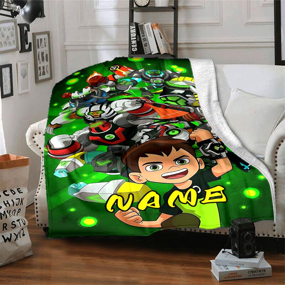 Custom 1pc Ben Alien Force Blanket, Soft And Comfortable Blanket, Casual Warm, Camping Travel Blanket, Birthday Gift Q9129
