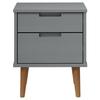 Nightstand MOLDE Gray 40x35x48 cm Solid Pine Wood