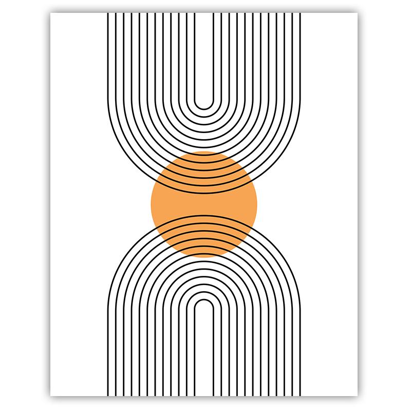 Abstract Wall Art Fashion Woman Geometric Line Art Canvas Painting Modern Style Poster Print for Living Room Bedroom Wall Decor