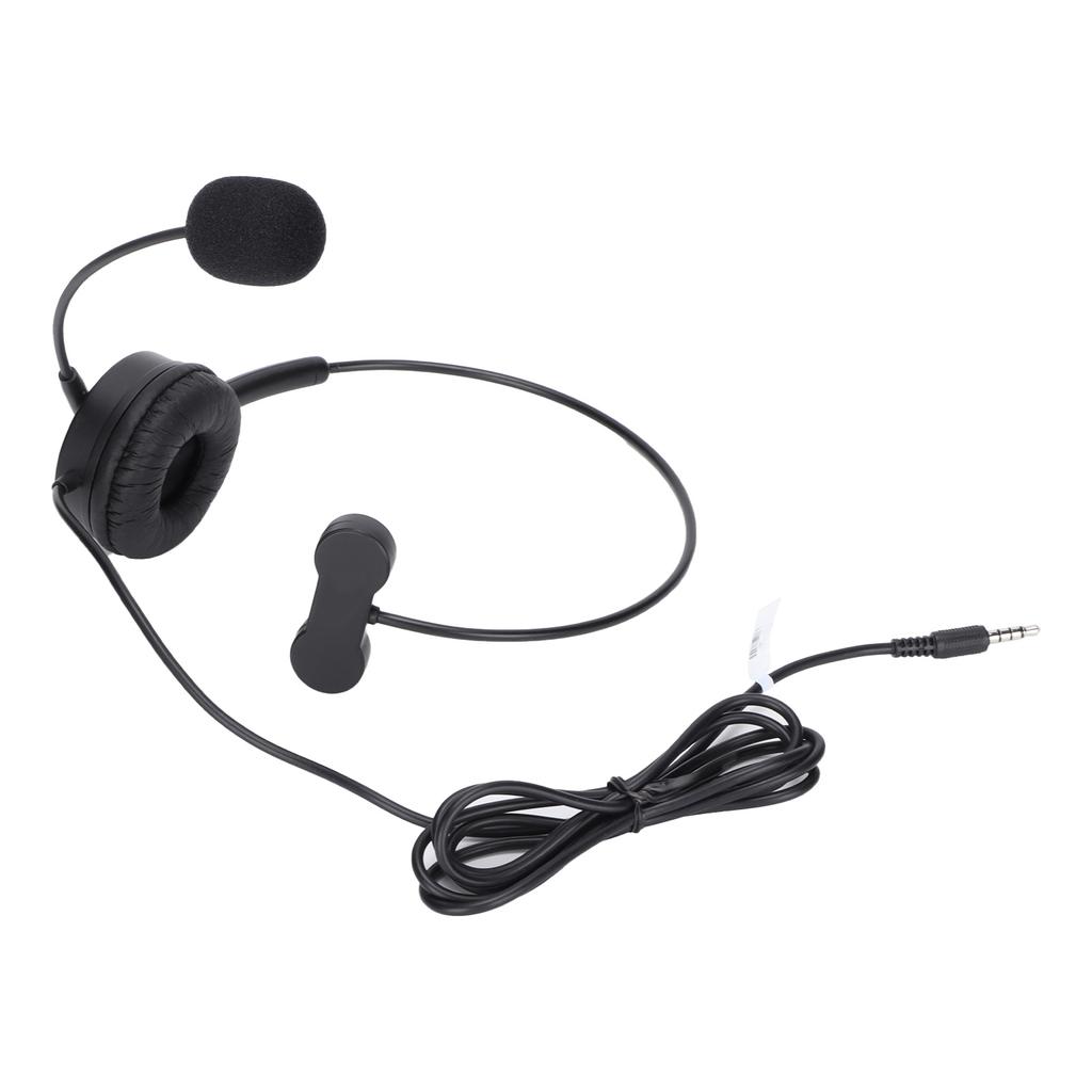 Telephone Headset Wired Unilateral Headphone for Office Business Customer ServiceBlack