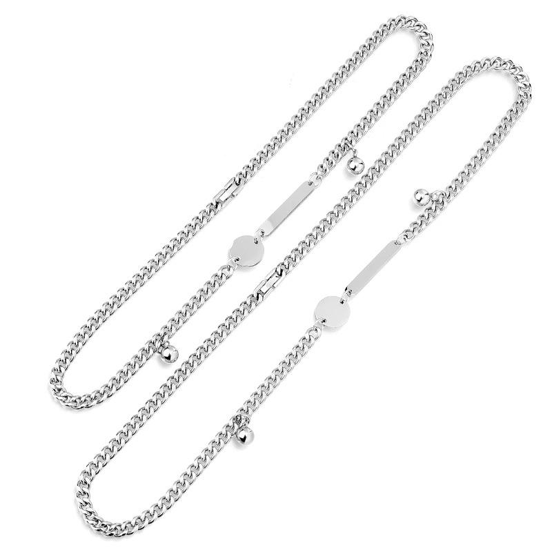

Minimalist Cuban Chain Titanium Steel Couple Necklace: Engravable Design