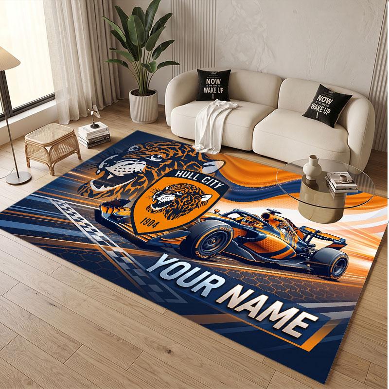 Custom Rug Hull FC Pattern Print Name Text Soft Non‑Slip Floor Carpet for Home Indoor Decoration