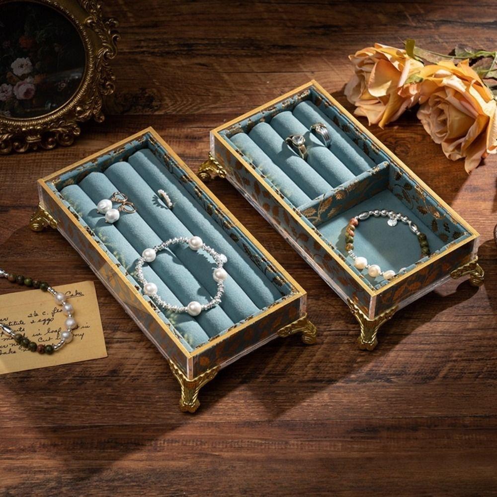 Vintage Jewelry Display Stand Velvet Jewelry Holder Box Jewelry Organizer  Jewelry Storage