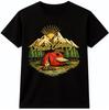 Camping T Shirt Mountain Adventure Tent Campfire Forest Hiking Outdoor Tee