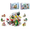 Kids Christmas Gift Micro Building Block Toys Children Santa Claus Reindeer Puzzle Assembling Bricks Table Decor Toys For Boys