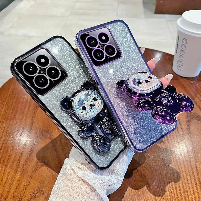 Candy Bear Stand Glitter Phone Case For OPPO A3 Pro A3X A40M A40 A60 A80 5G A18 4G Find X8 X7 Ultra X3 X5 Lite X6 Pro Soft Cover