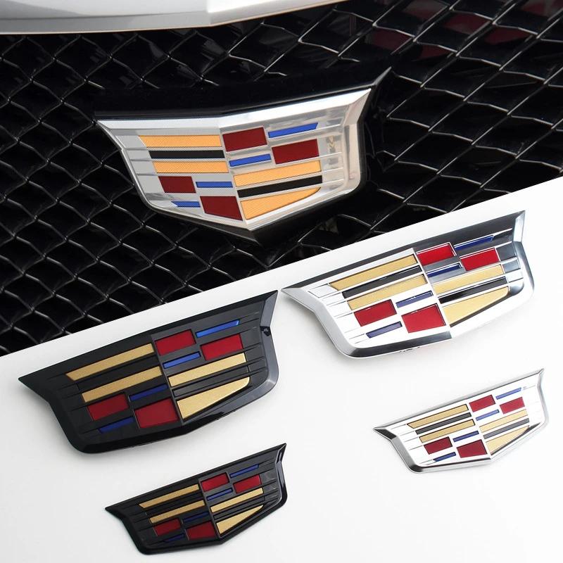 ABS Car Front Rear Logo Emblem Cover For Cadillac XTS XT5 XT6 ATSL Auto Grille Tailgate Trunk Badge Exterior Decoratiom