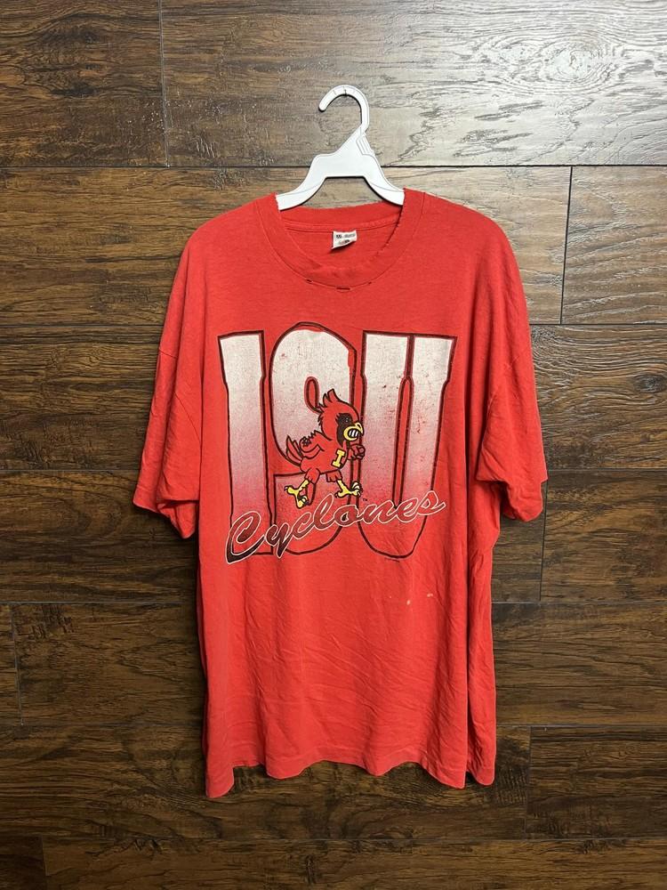 Thrashed ISU Cyclones T-shirt -Vintage Iowa State College XL Unisex T-Shirt XXXL