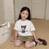 New Summer Kids' Cartoon Cat Short Sleeve T-shirt - Boys' Casual Korean Style Top