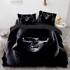 Ložní souprava s lebkami 3D potisk Vzor teroristických lebek Úsměv ducha King Queen Size Pro halloweenskou dekoraci Děti Dospívající Muži Povlak na přikrývku