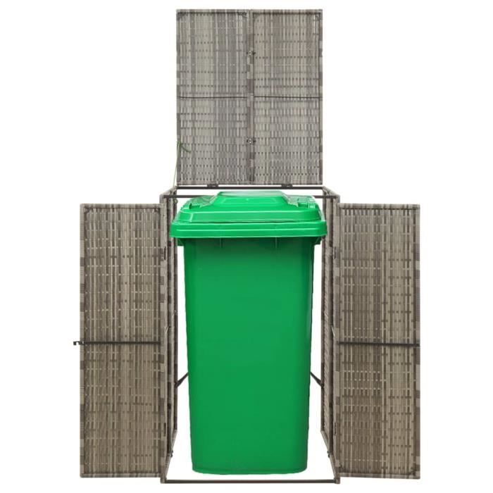 VidaXL Abri pour poubelle Gris 70x80x117 cm Résine tressée 319864