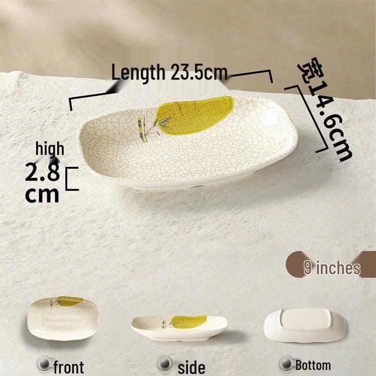 Melamine Rectangular Porcelain-Style Plate for Hot Pot & Side Dishes