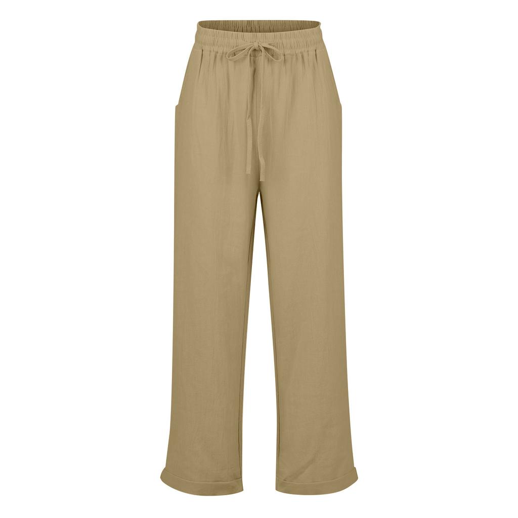 Women's Casual, Fashionable, Sexy, Comfortable, Cool, Breathable, Lace-up Loose Color Nine-point Pants