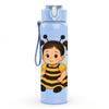 1PC Girl Bee Costume Cartoon Print 750ml Color Plastic Sports Water Bottle Leakproof Flip Straw Lid Suitable for Sports Office Home Use