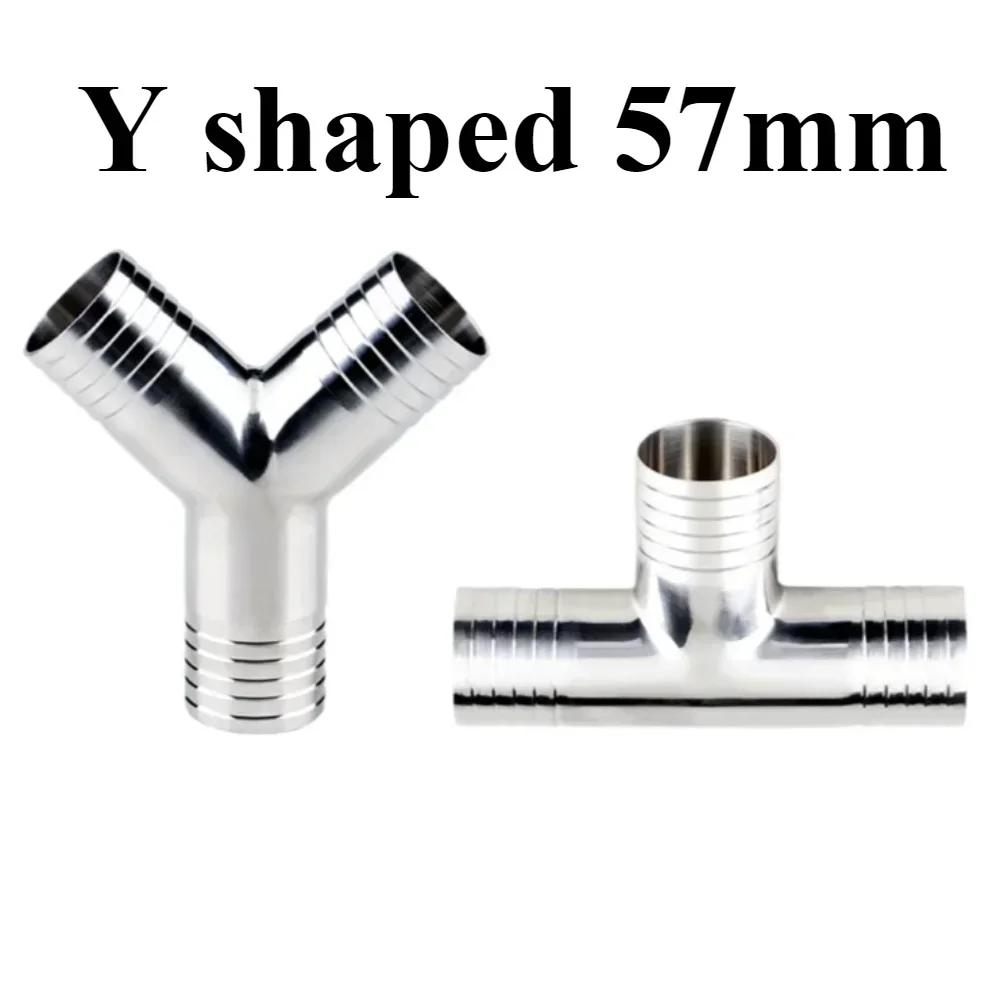 19 25 32 38 45 51 57 63 76 Mm SUS 304 Stainless Steel  Hose Barb Tail Y T Shape 3 Ways Sanitary Pipe Fitting Connector