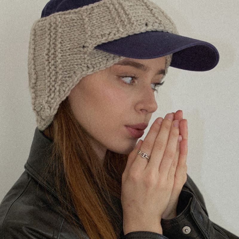 

Slowslowly Howl Winter Wool Handmade Crochet Knit Ball Cap Warmer _ 7Colors Oatmeal