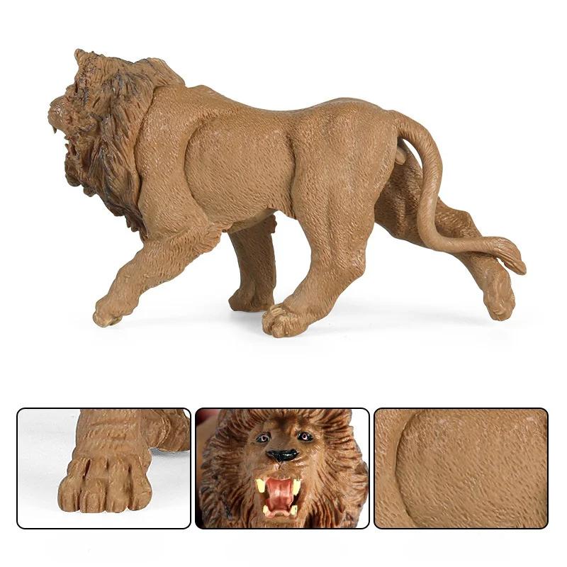 Children's Simulation Beast Animal Model Toys Hobbies Action Figures Lion Tiger Elephant Ornament Collection Animals Kids Game