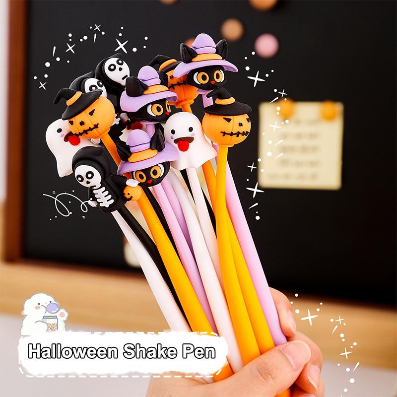 4Pcs Halloween Series Shake Pen 0.5Mm Neutral Pen Creative Cute Gel Pen Student Prizes Stationery Back To School Gift