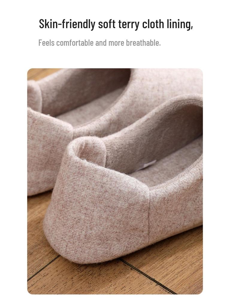 Pantofole da Casa in Camoscio con Suola Morbida Lavabili in Lavatrice - Cotone con Tallone Spesso per Autunno/Inverno
