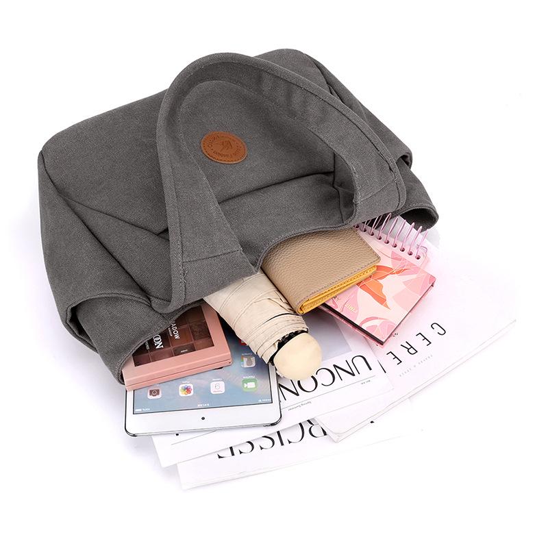 2025 Women's One-Shoulder Bag: Trendy, Versatile Canvas Handbag with Large Capacity, Simple Korean Style, Solid Color.