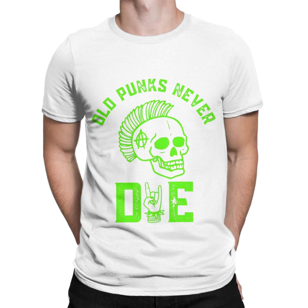 Punk Will Never Die green Graphic 100 Cotton TShirt Old Punks Never Die Tees Tops For Unisex