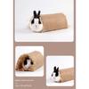 Natural Grass Filled Rabbit Tunnel Toy Cotton Linen Fabric Hideouts Cave for Small Pet Comfort Fun Burrowing Exploration