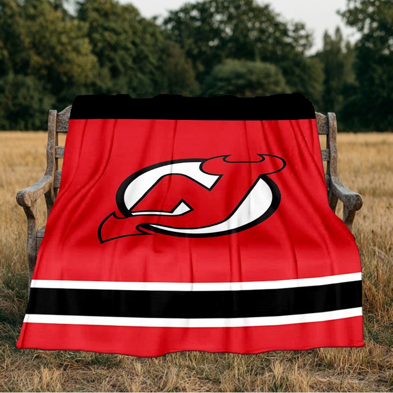 Jersey Devils Logo Blanket Flannel Throw for Sofa, Indoor, Camping, Living Room, Office, Chair, And Bed Soft Birthday Gift