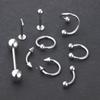 100PCS Fake Nose Rings Lot - Surgical Steel Septum Horseshoe Hoop, Painless Non-Piercing Nose Jewelry Set