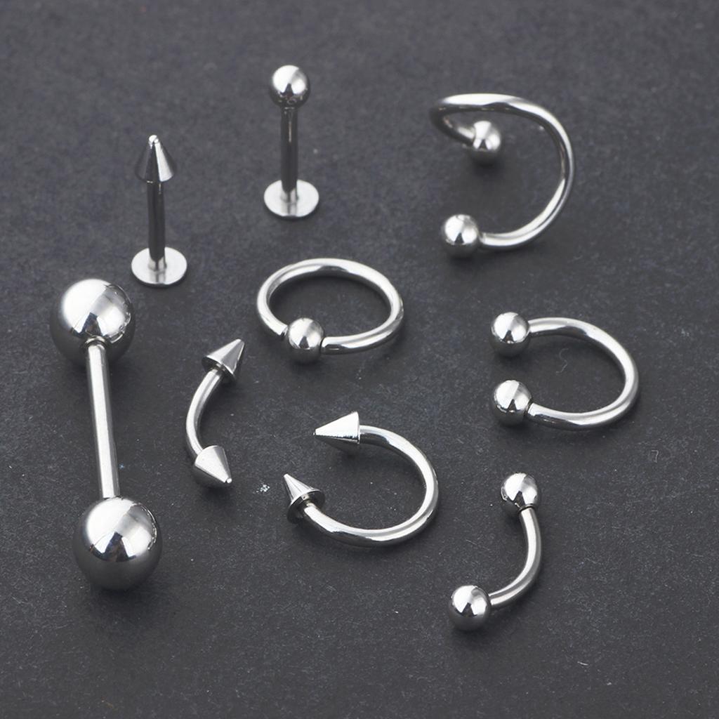 100PCS Fake Nose Rings Lot - Surgical Steel Septum Horseshoe Hoop, Painless Non-Piercing Nose Jewelry Set