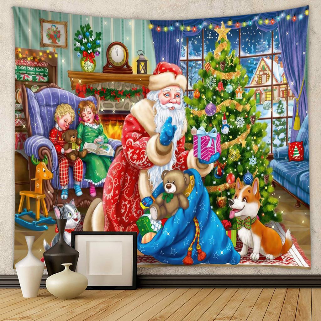 Grenzüberschreitender Außenhandelshintergrund, Stoffstil, hängender Stoff, Raum, hängender Stoff, Weihnachtsteppich