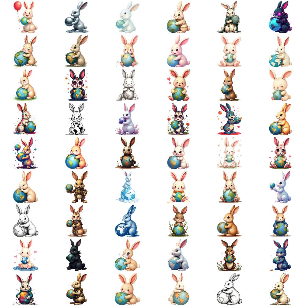 

54 шт. Милі Зайчики Тимчасові Наклейки-Татуювання Водонепроникні Наклейки-Татуювання Великодні Зайчики Фейкові Татуювання для Жінок Чоловіків Шия Рука