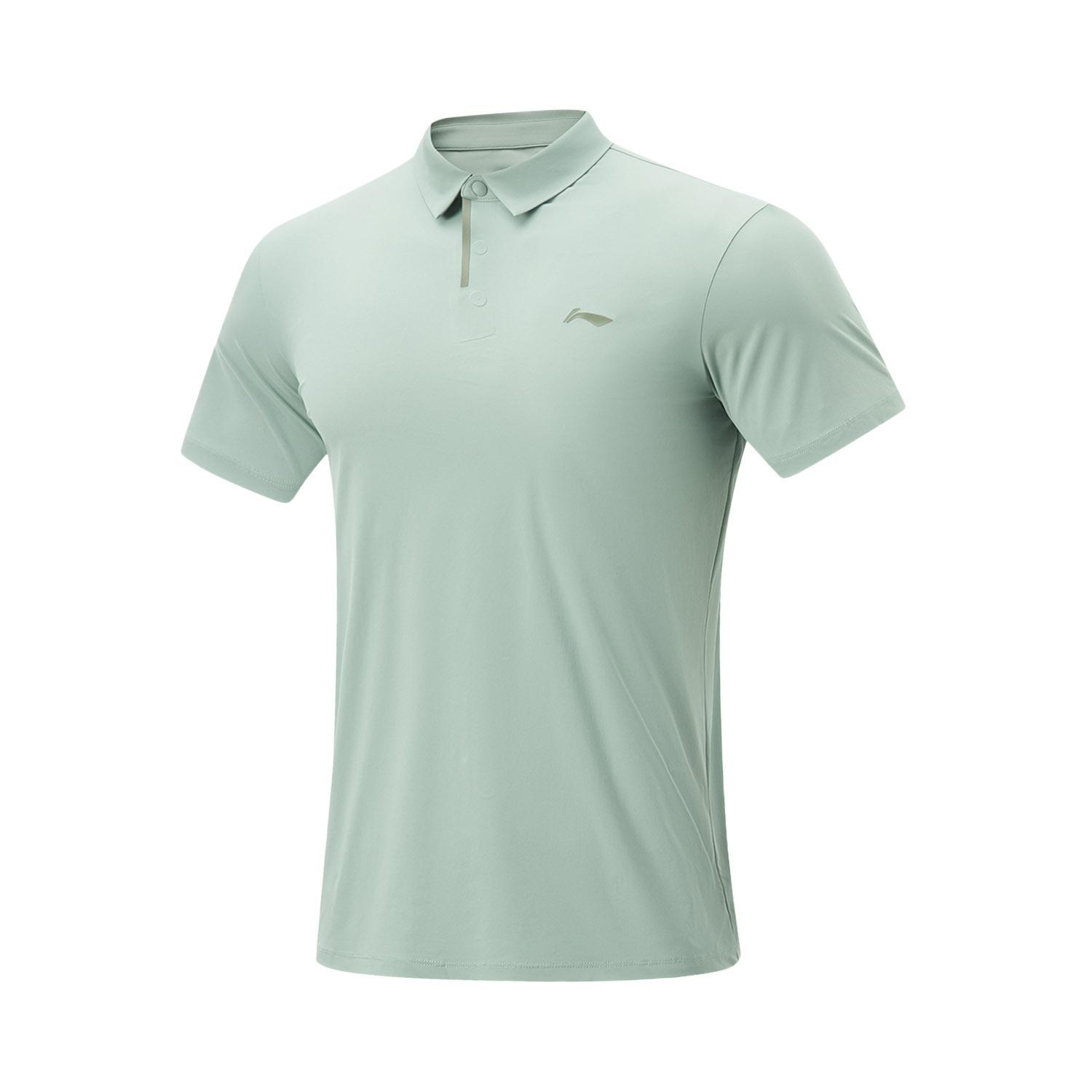 

Li-Ning Solid Color Comfortable Breathable Versatile Short Sleeve Polo Shirt Men tops Light-Green APLU747-4 3XL