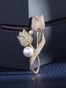 1pc Brooch Rhinestone Tulip Flower Brooch Anti-Glare Suit Brooch Collar Pin Jewelry