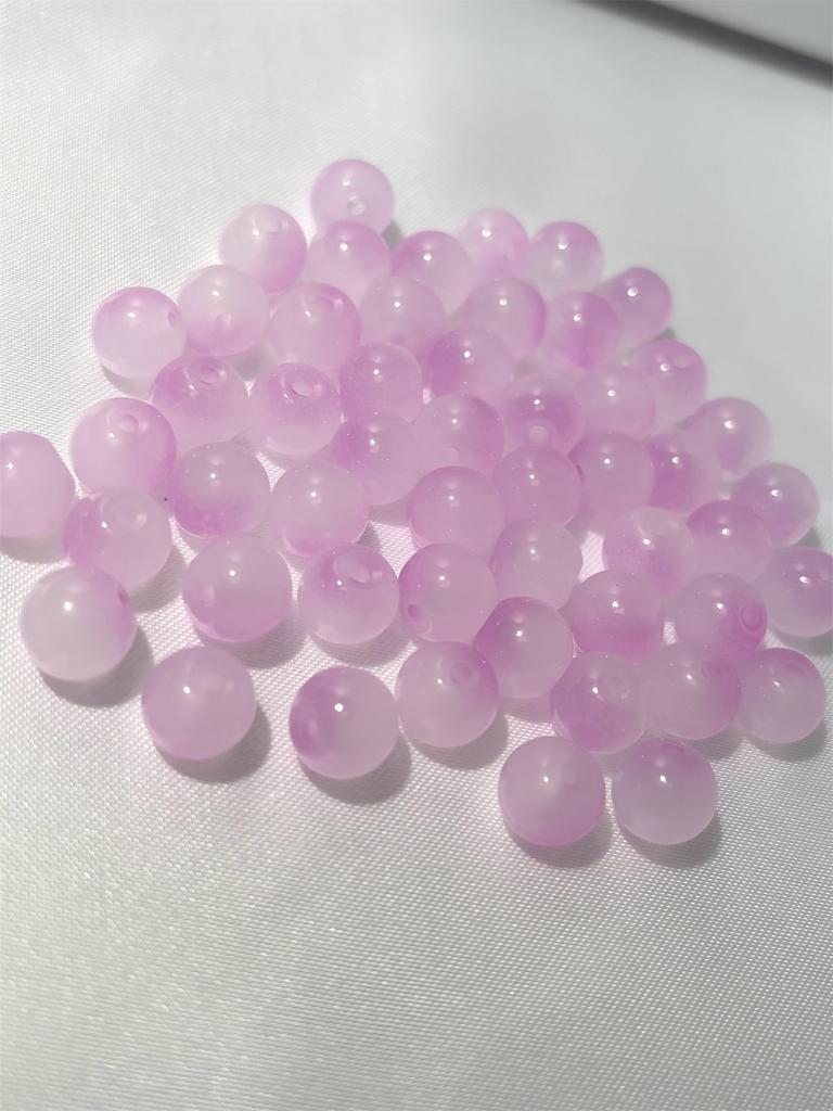 50pcs 8mm Glass Crack Imitation Jade Color Series Round Beads DIY Handmade Necklace Bracelet Loose Beads Jewelry Accessories