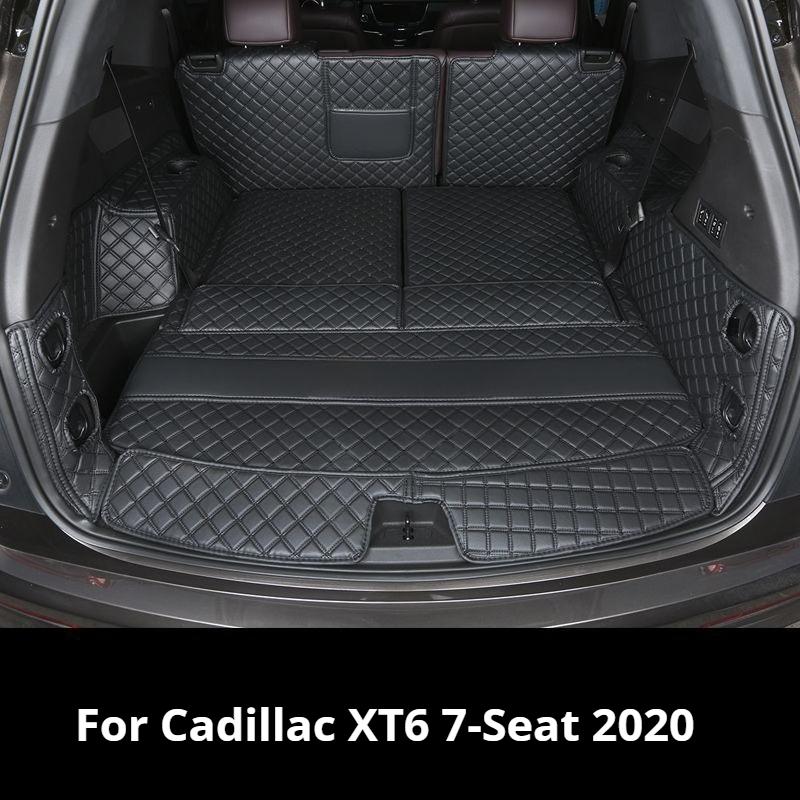 Auto Full Coverage Trunk Mat For Cadillac XT6 7-Seat 2020 Car Boot Cover Pad Cargo Liner Interior Protector Accessories