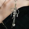 Gray Bead Ribbon Keyring_PM24A003SS
