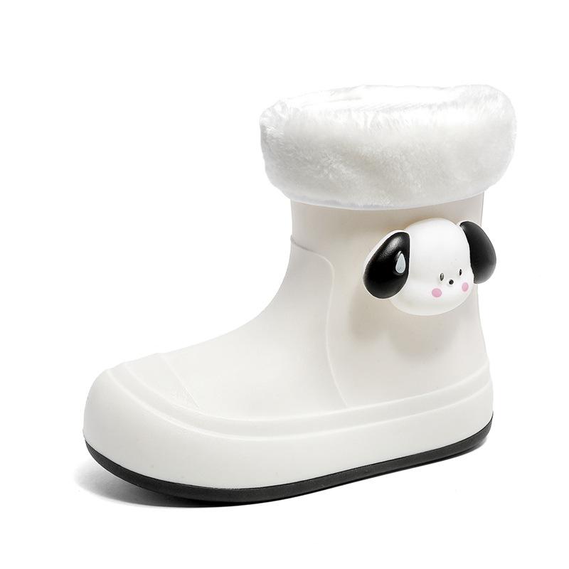 Rain shoes female cute cartoon outer wear waterproof glue rain shoes fashionable versatile light soft velvet warm