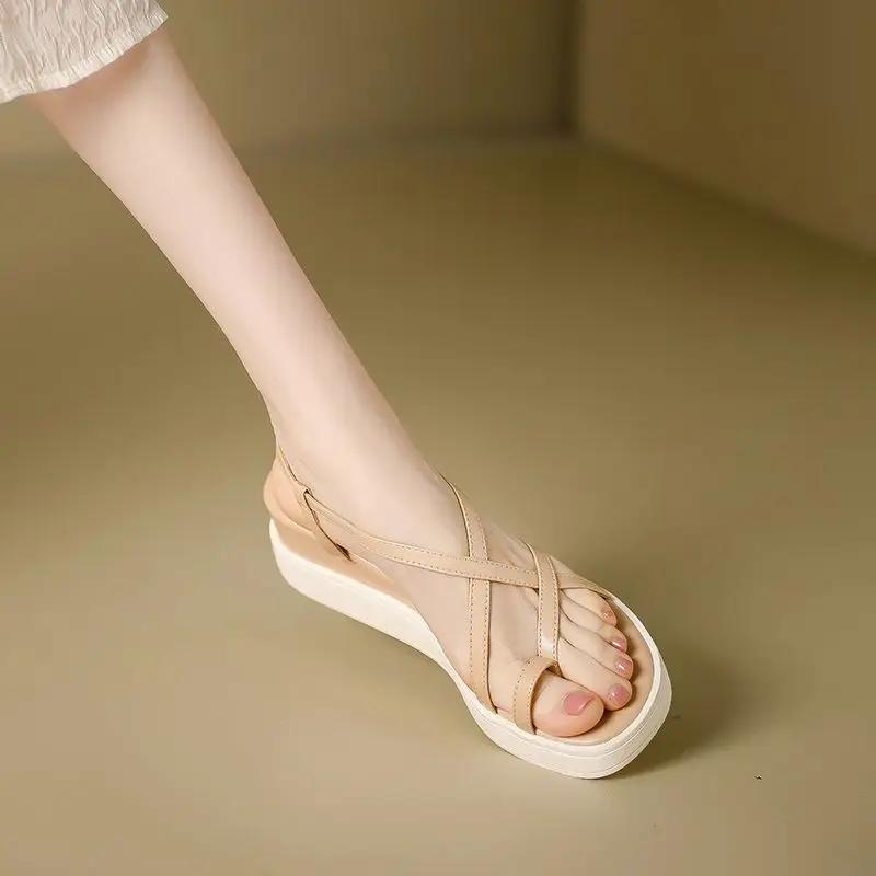 Fashion Summer Wedges Heel Outdoor Ladies Shoes Comfort 2025 Trend Luxury Anti Slip Hot New Breathable Fashion Original Women's Sandals