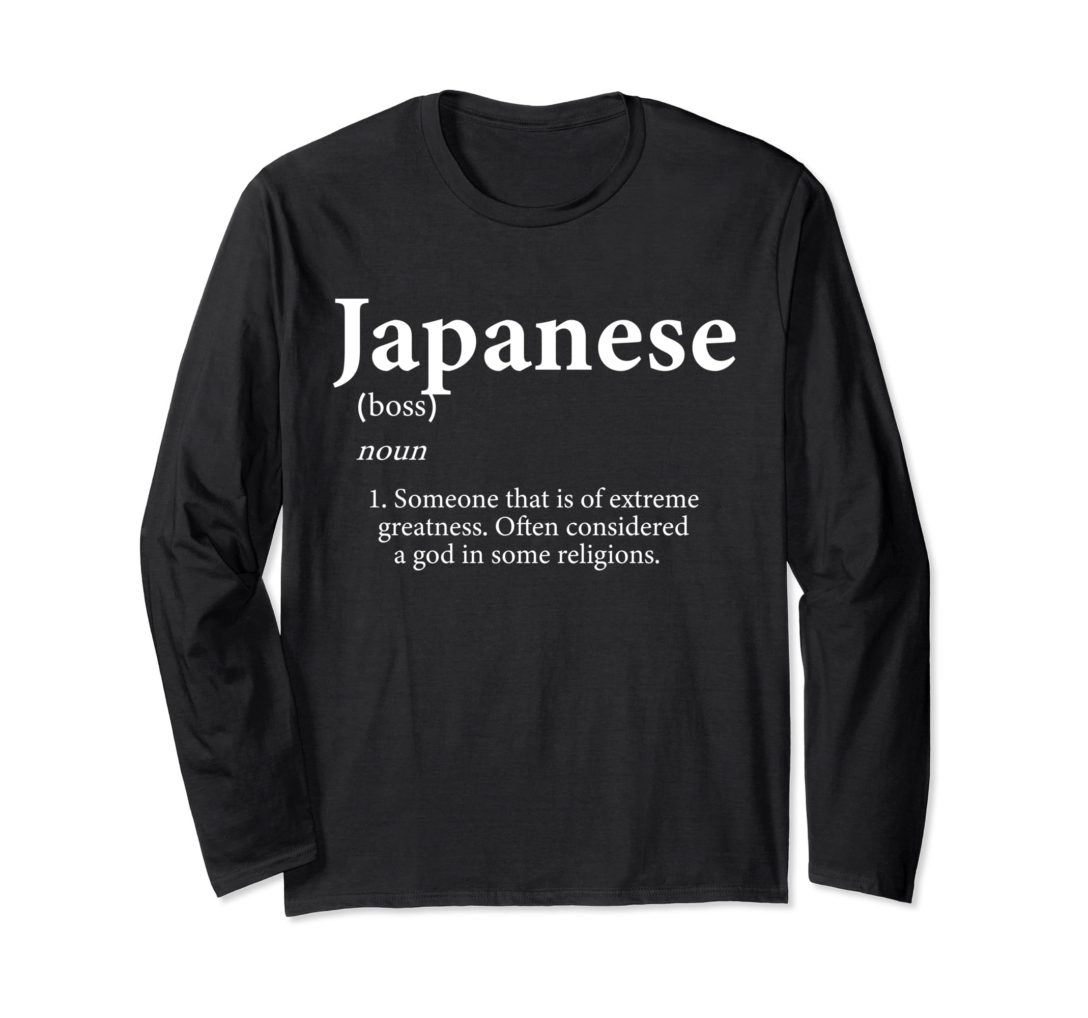 

Japanese God Meme Definition Funny Japan Birthday Japanese Long Sleeve T-Shirt чёрный
