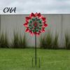Artistic Yard Decorations for Home Flower Wind Spinner, 29.5" Metal Spinner with Stake, Outdoor Rust Decorative Stakes Patio Resistant Windmill,